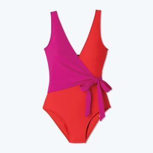The Perfect Wrap One Piece Hibiscus & Grapefruit size 14